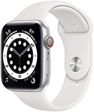 Apple Watch Series 6 (GPS + Cellular, 44 mm) - Silver Aluminum Case with White Sport Band